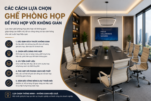 Các cách lựa chọn ghế phòng họp để phù hợp với không gian