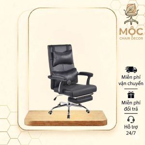 Ghế lãnh đạo da có gác chân