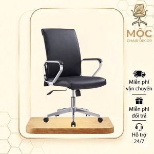 ghế xoay văn phòng da đen GX-D01