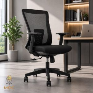 Ghế ergonomic văn phòng GX01B màu đen hỗ trợ thắt lưng hiện đại